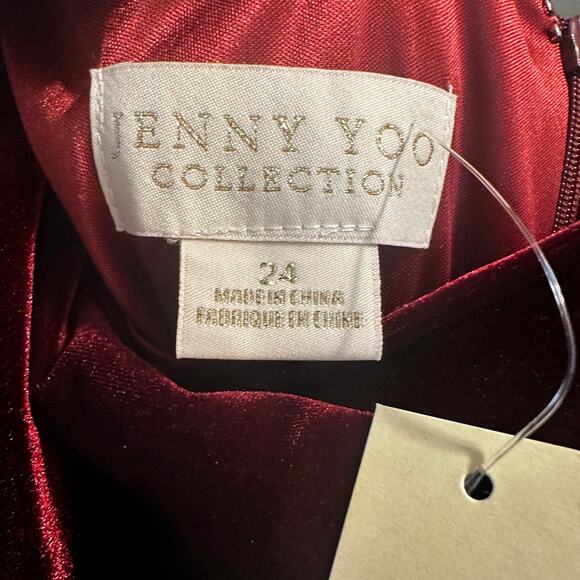 Jenny Yoo Burgundy Velvet Size 24 Ball Gown BHLDN Retail $200 - Picture 2 of 15